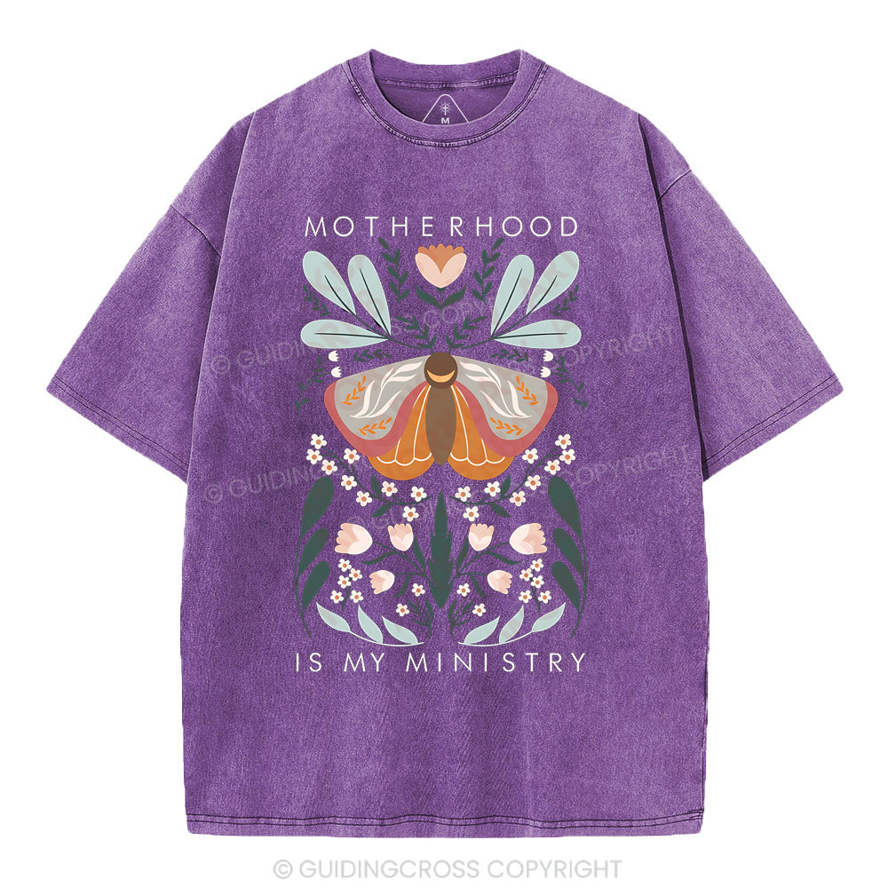 Motherhood Is My Ministry Christian Washed T-Shirt