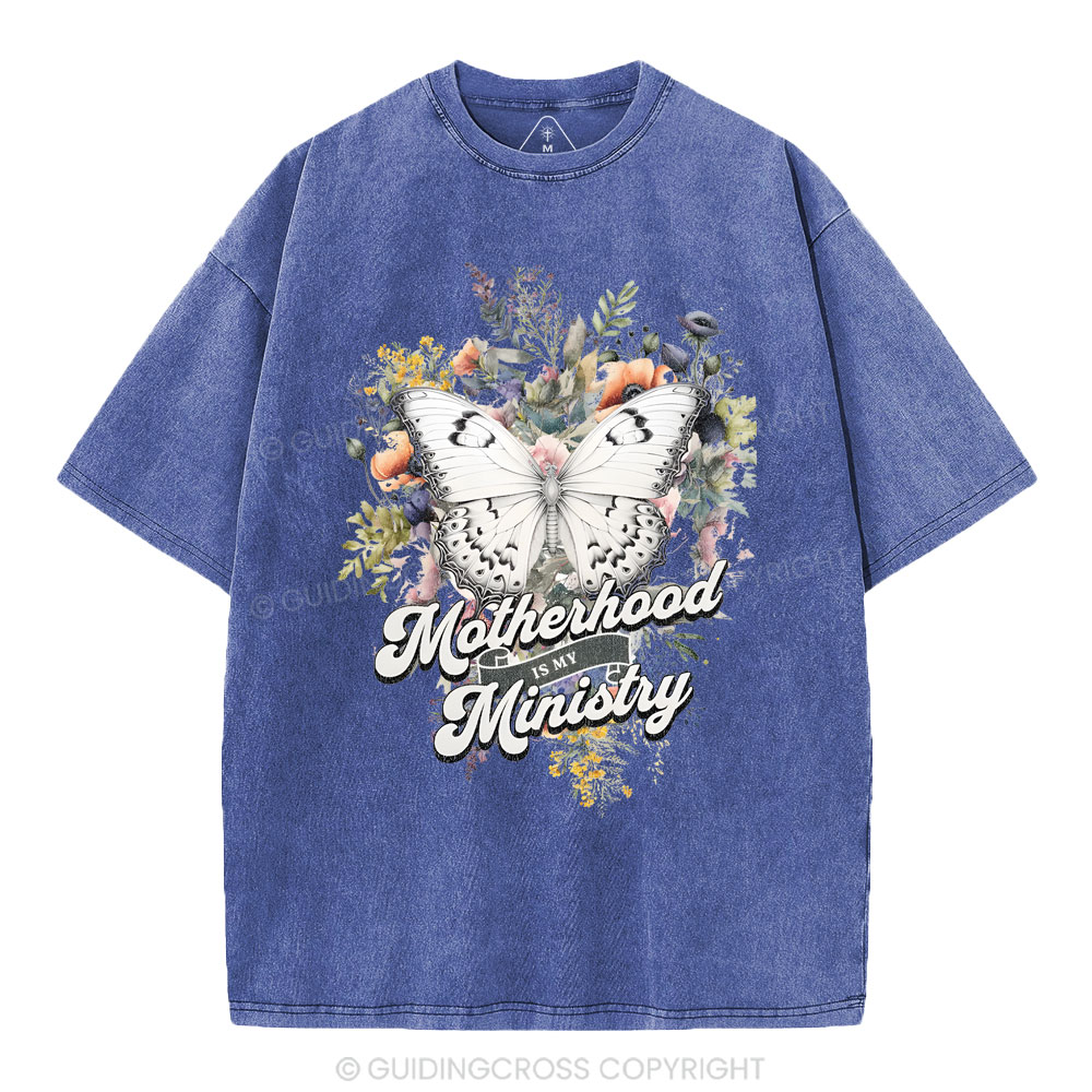 Motherhood Is My Ministry Christian Washed T-Shirt