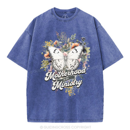 Motherhood Is My Ministry Christian Washed T-Shirt