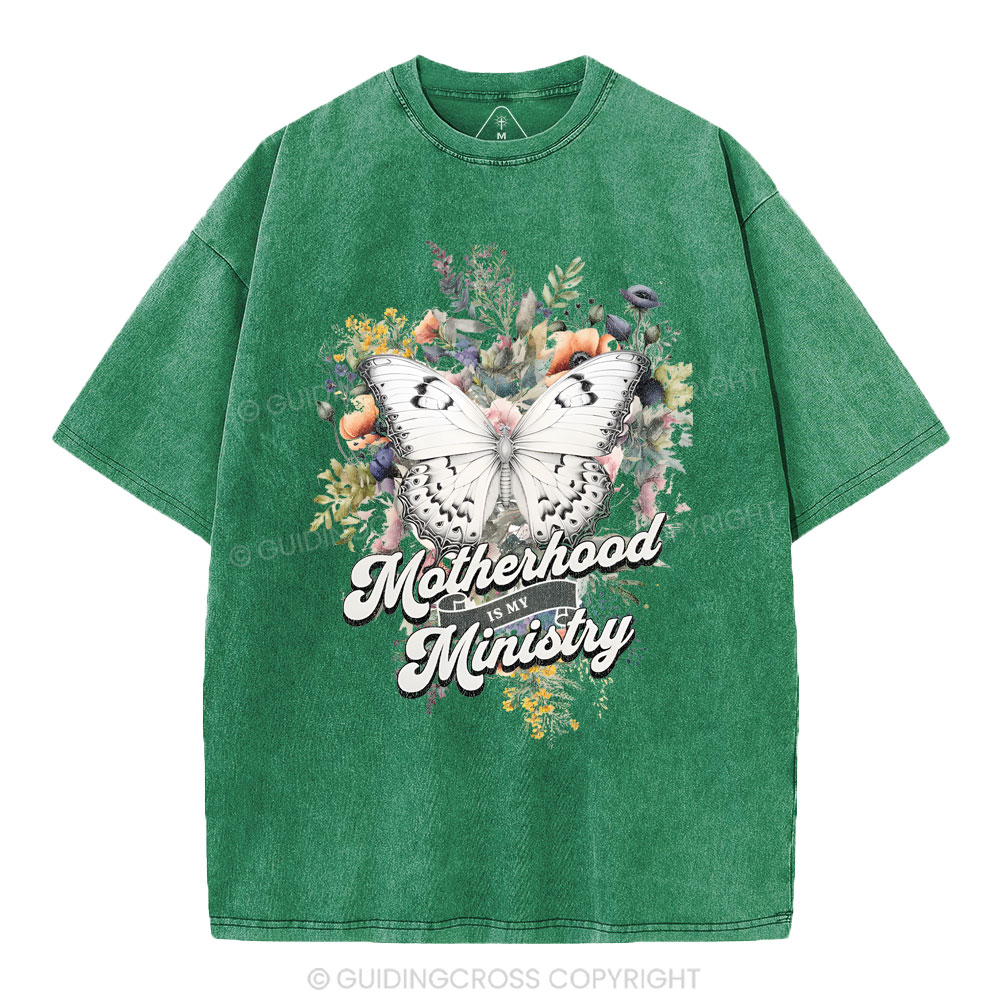 Motherhood Is My Ministry Christian Washed T-Shirt
