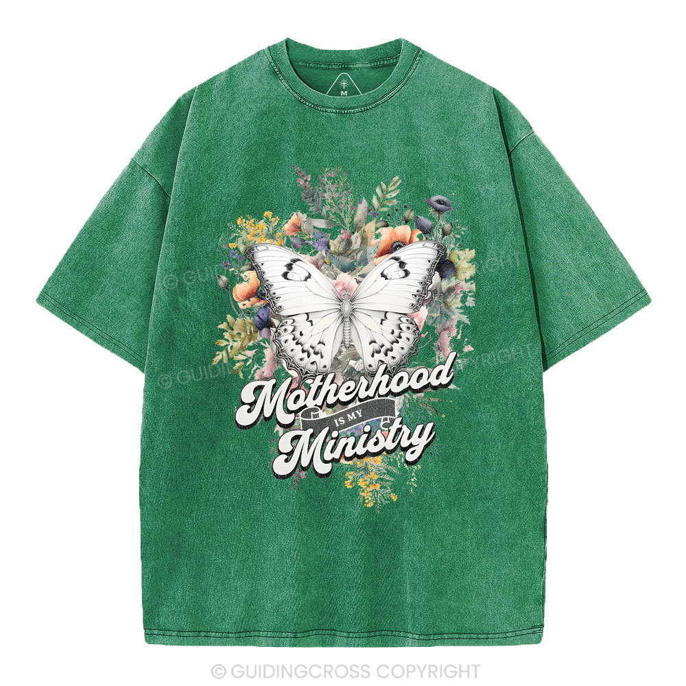 Motherhood Is My Ministry Christian Washed T-Shirt