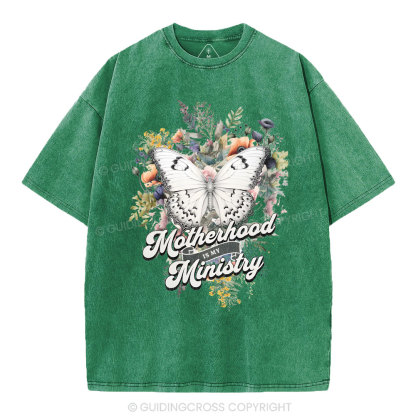 Motherhood Is My Ministry Christian Washed T-Shirt
