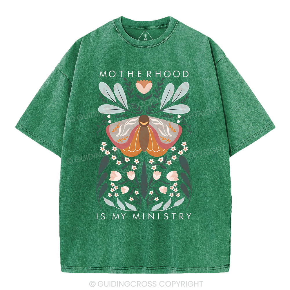Motherhood Is My Ministry Christian Washed T-Shirt