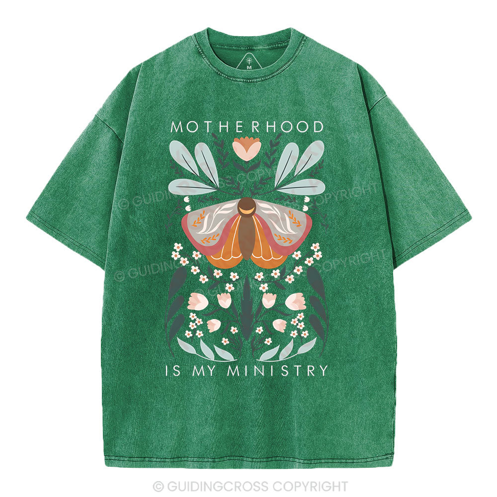 Motherhood Is My Ministry Christian Washed T-Shirt