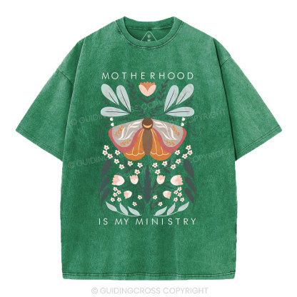 Motherhood Is My Ministry Christian Washed T-Shirt