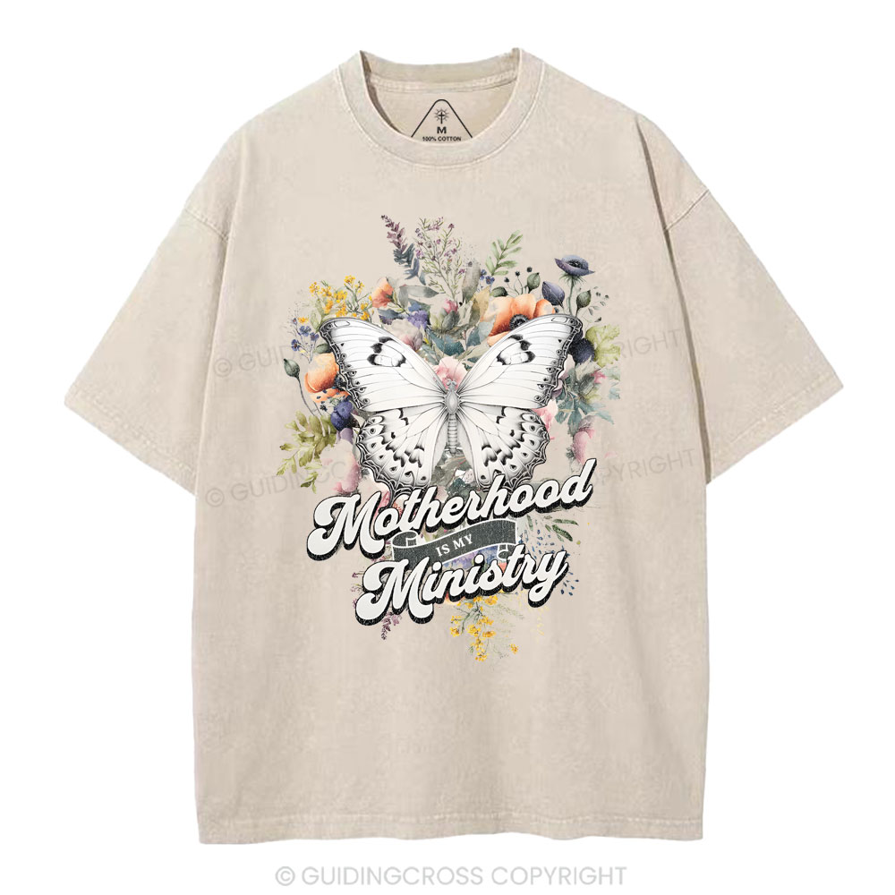 Motherhood Is My Ministry Christian Washed T-Shirt