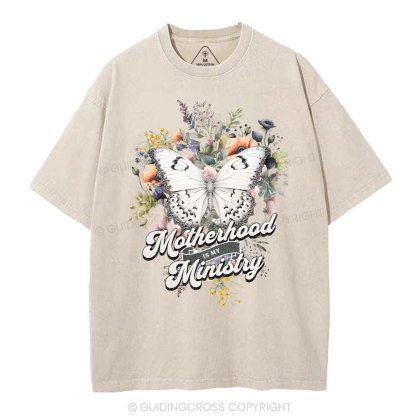 Motherhood Is My Ministry Christian Washed T-Shirt