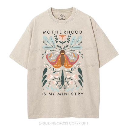 Motherhood Is My Ministry Christian Washed T-Shirt