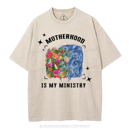 Motherhood Is My Ministry Christian Washed T-Shirt