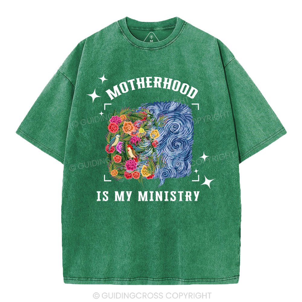 Motherhood Is My Ministry Christian Washed T-Shirt