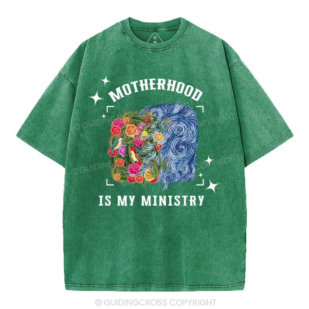 Motherhood Is My Ministry Christian Washed T-Shirt