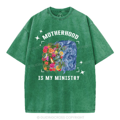 Motherhood Is My Ministry Christian Washed T-Shirt