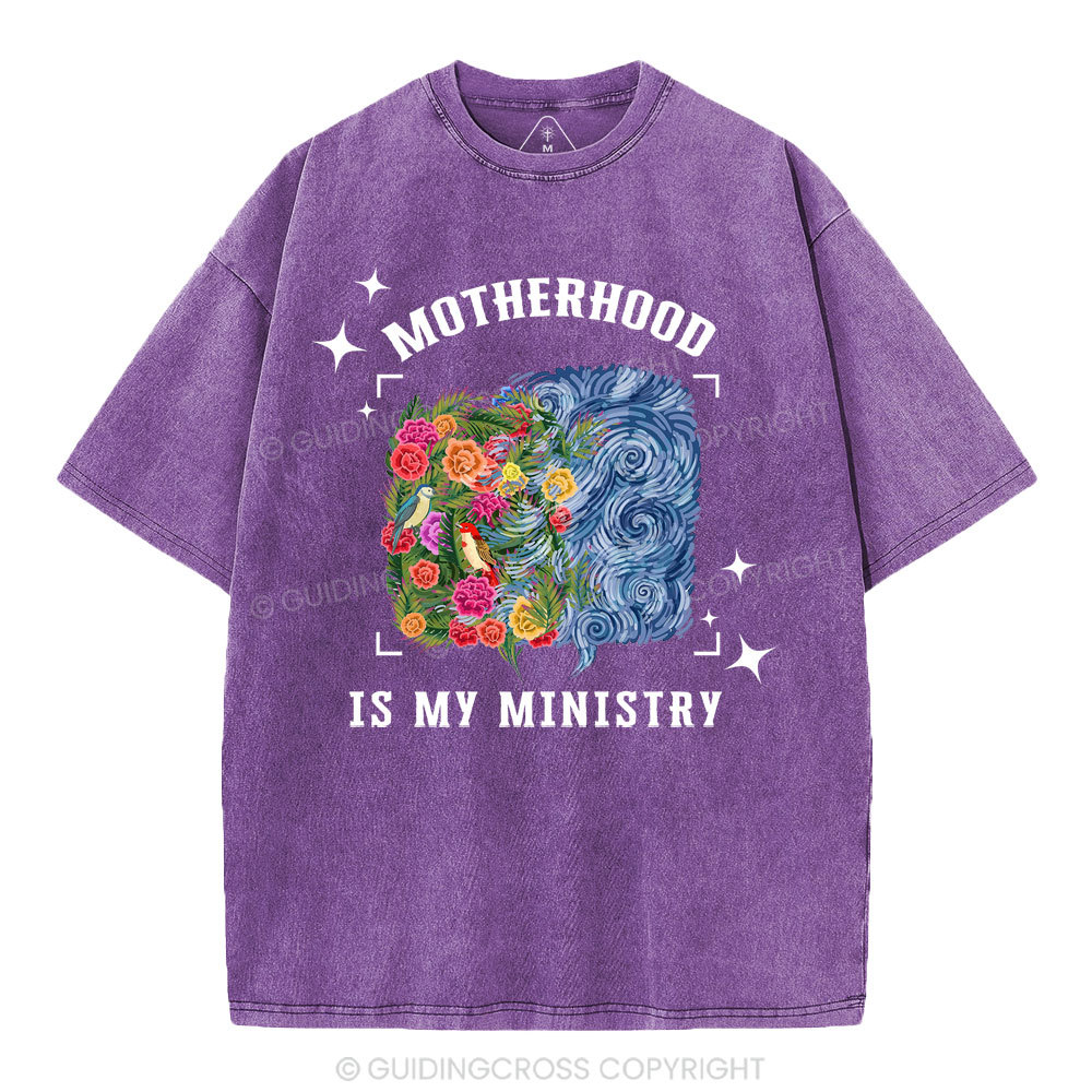 Motherhood Is My Ministry Christian Washed T-Shirt