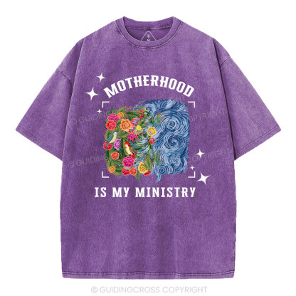 Motherhood Is My Ministry Christian Washed T-Shirt