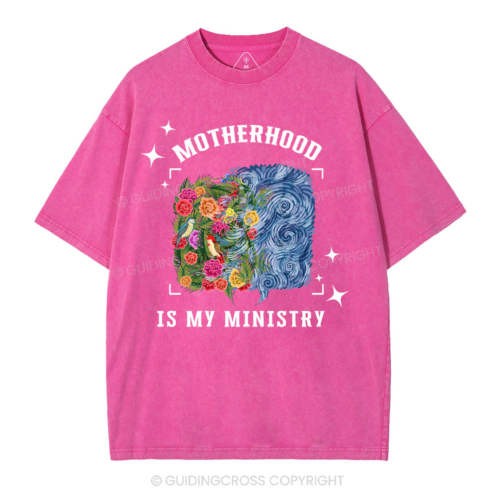 Motherhood Is My Ministry Christian Washed T-Shirt