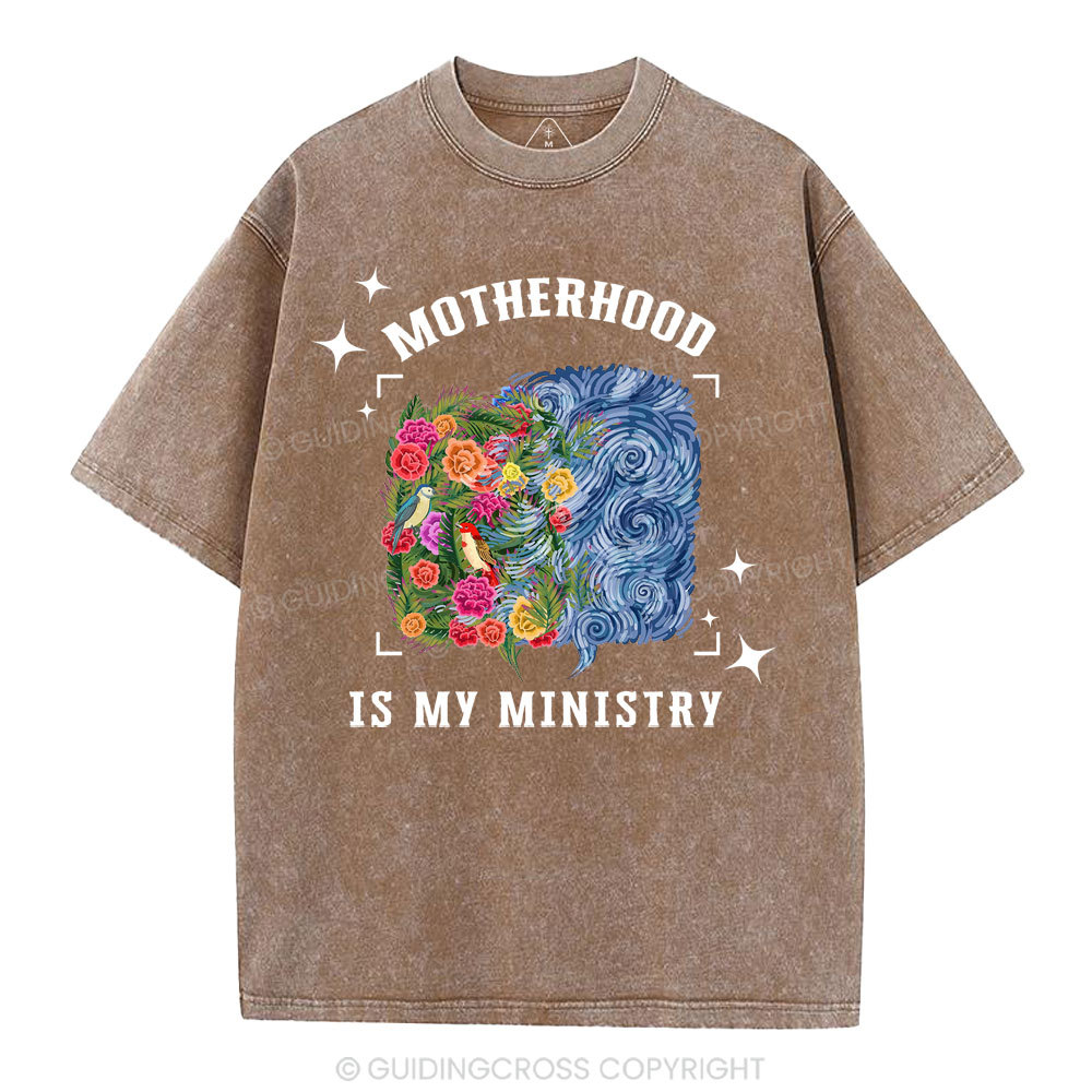 Motherhood Is My Ministry Christian Washed T-Shirt