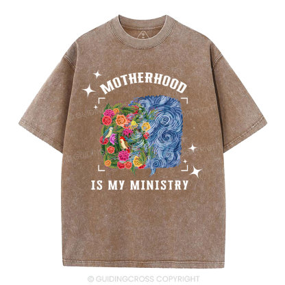 Motherhood Is My Ministry Christian Washed T-Shirt