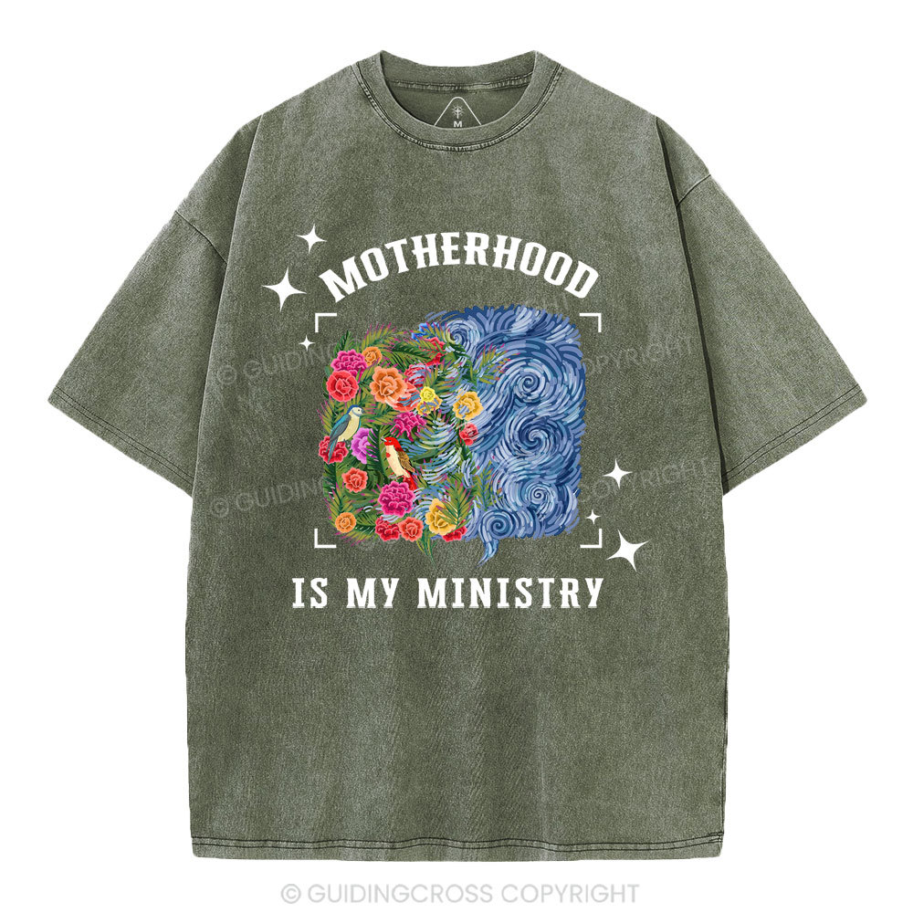 Motherhood Is My Ministry Christian Washed T-Shirt