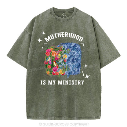 Motherhood Is My Ministry Christian Washed T-Shirt