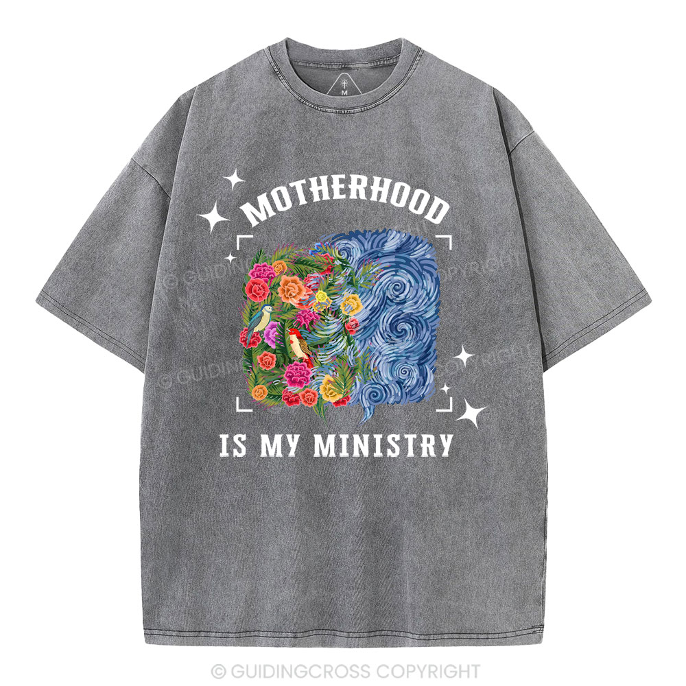Motherhood Is My Ministry Christian Washed T-Shirt
