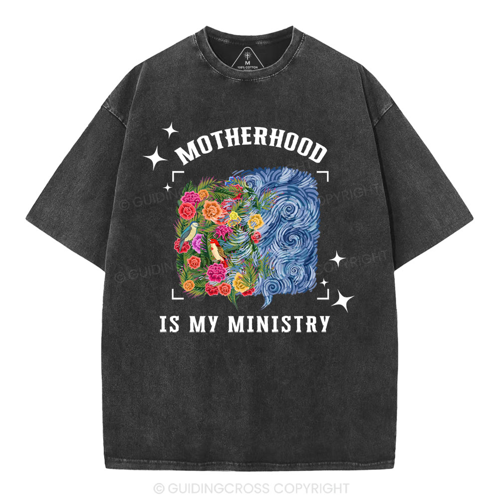 Motherhood Is My Ministry Christian Washed T-Shirt