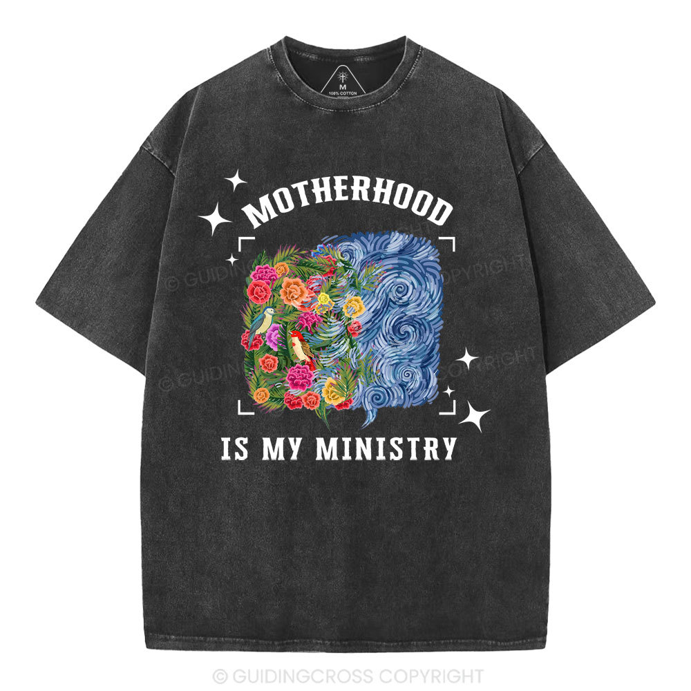 Motherhood Is My Ministry Christian Washed T-Shirt