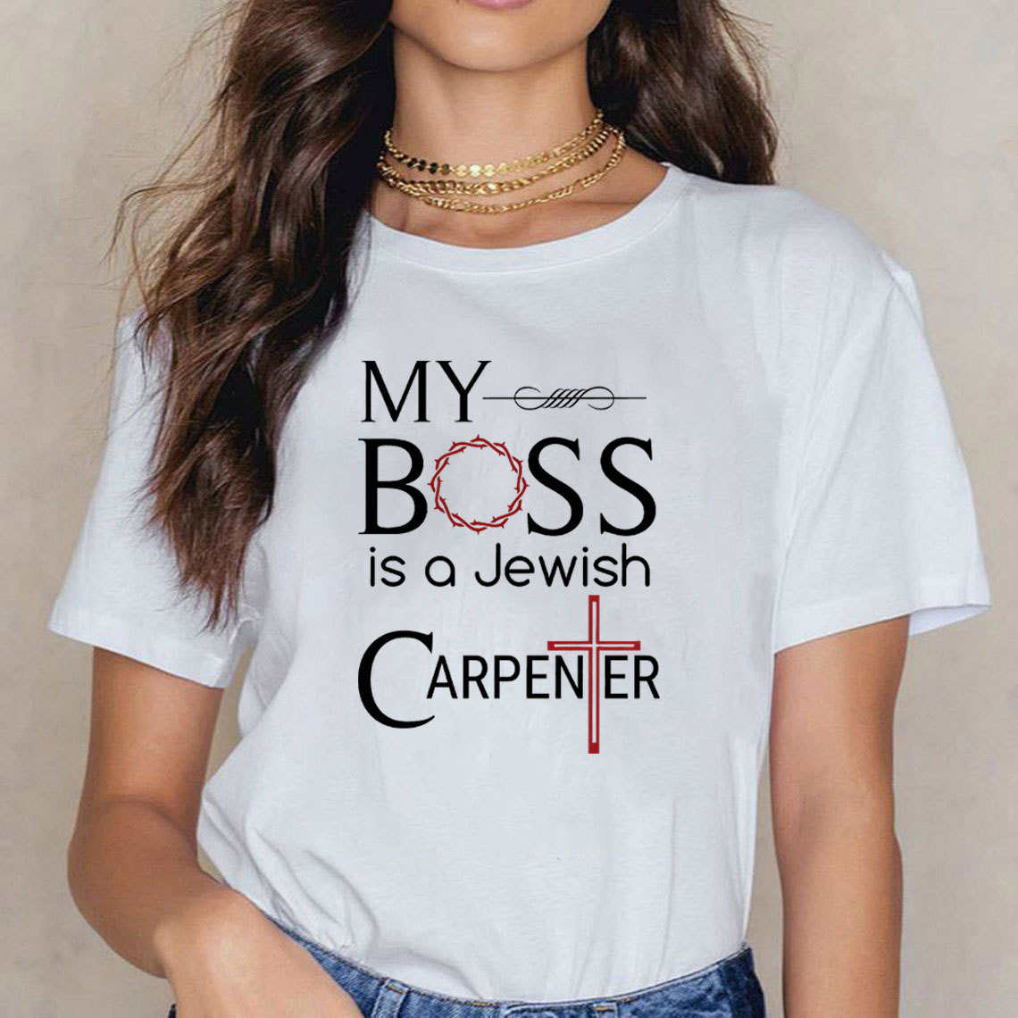 My Boss Is A Jewish Carpenter Christian T-Shirt