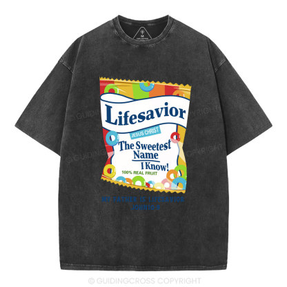My Father Is Lifesavior Christian Washed T-Shirt