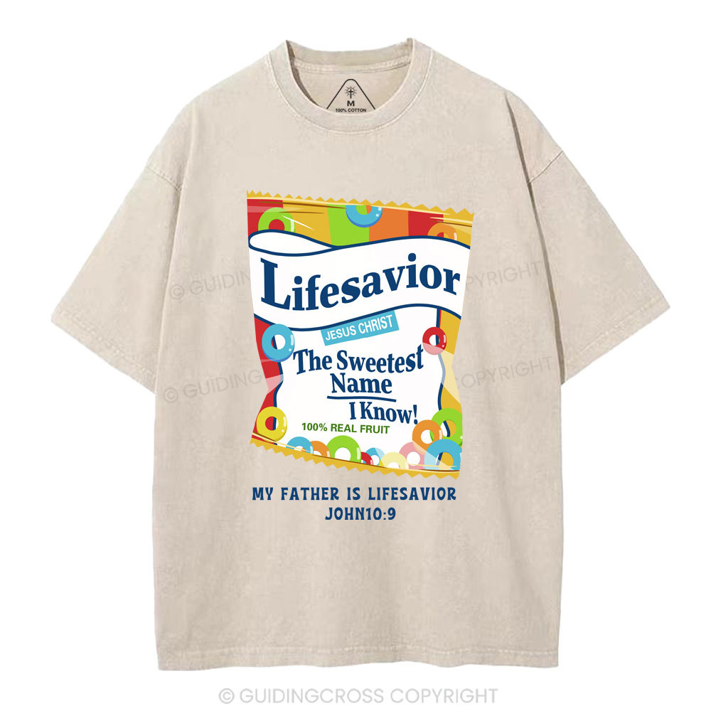 My Father Is Lifesavior Christian Washed T-Shirt