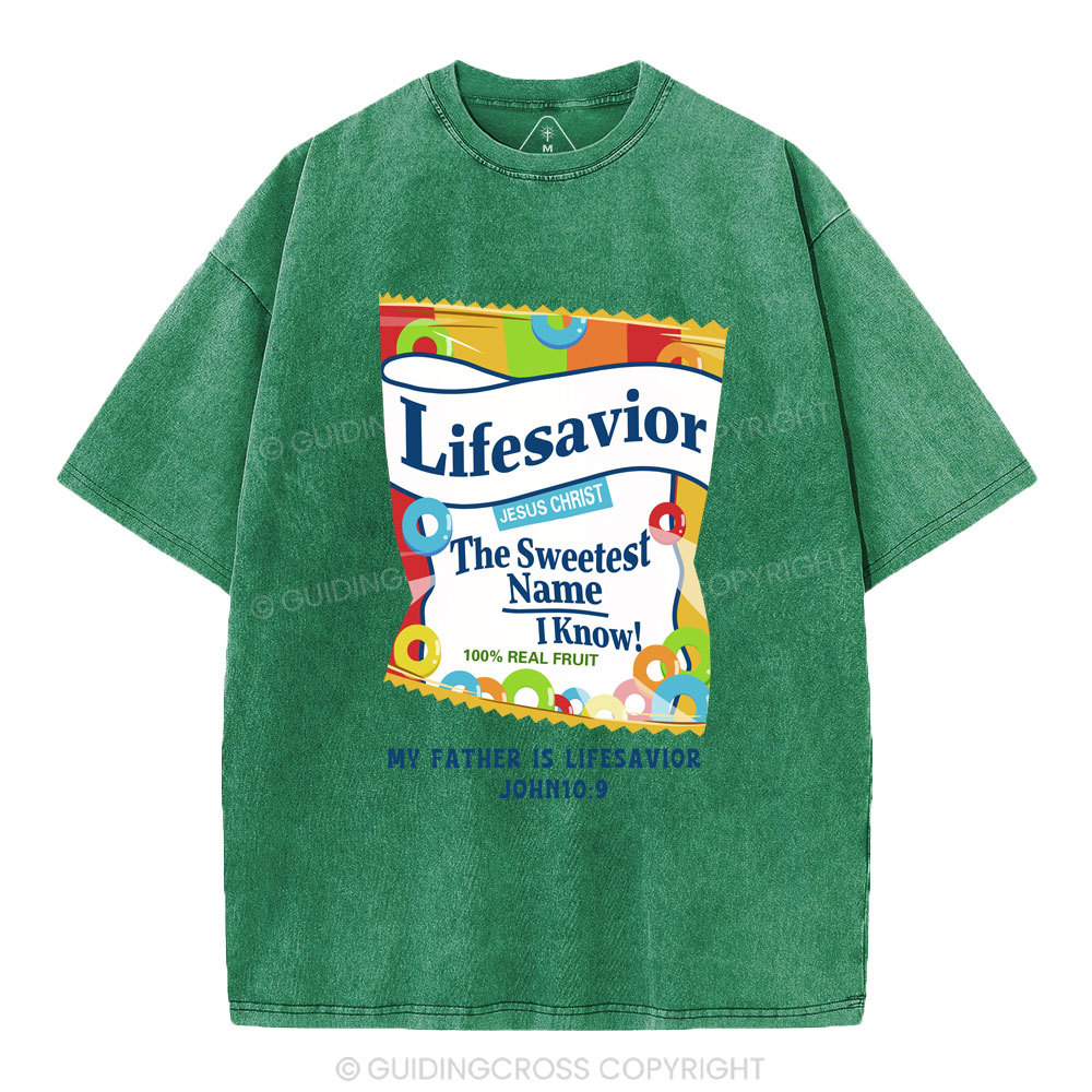 My Father Is Lifesavior Christian Washed T-Shirt