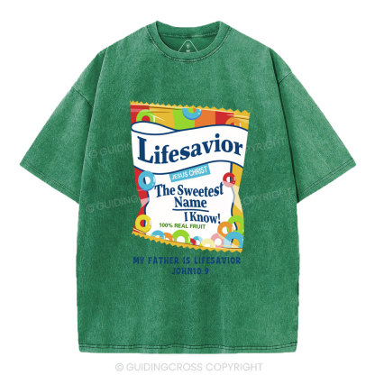 My Father Is Lifesavior Christian Washed T-Shirt