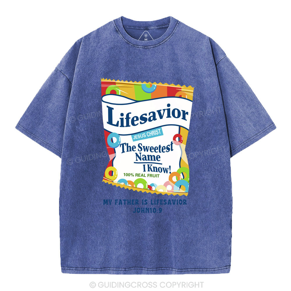 My Father Is Lifesavior Christian Washed T-Shirt