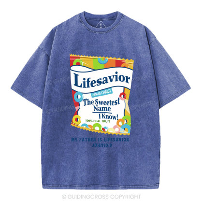 My Father Is Lifesavior Christian Washed T-Shirt