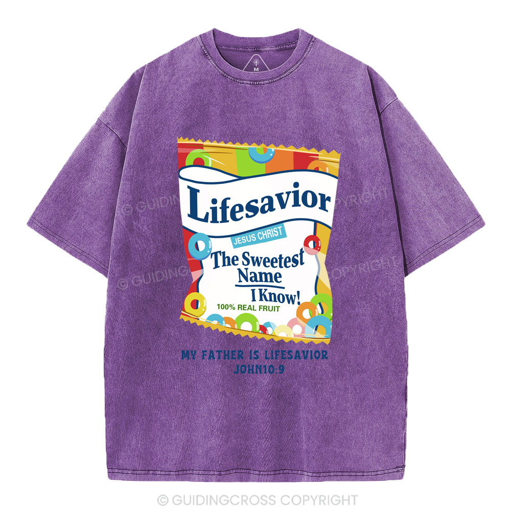 My Father Is Lifesavior Christian Washed T-Shirt
