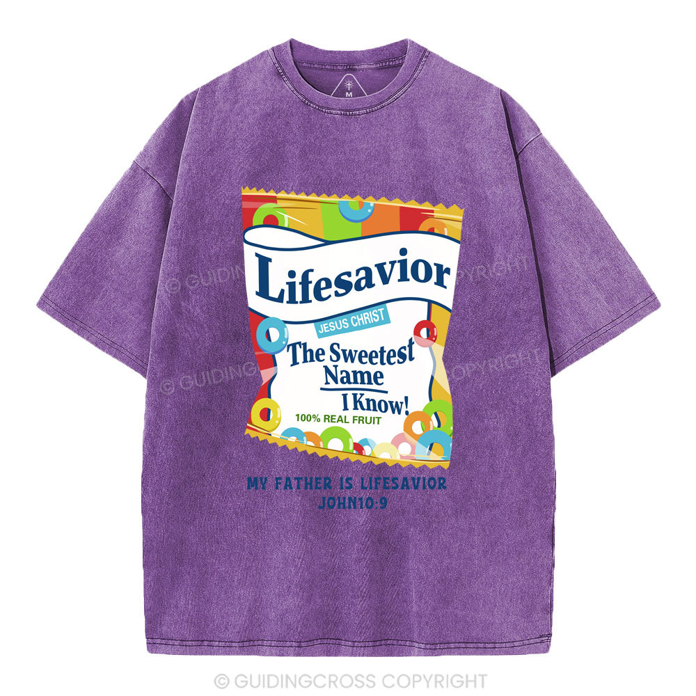 My Father Is Lifesavior Christian Washed T-Shirt