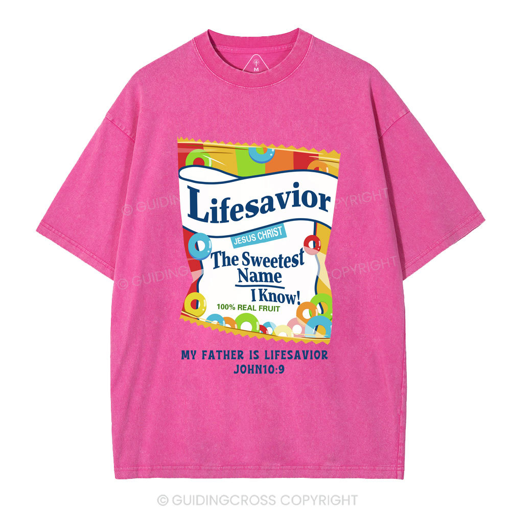 My Father Is Lifesavior Christian Washed T-Shirt