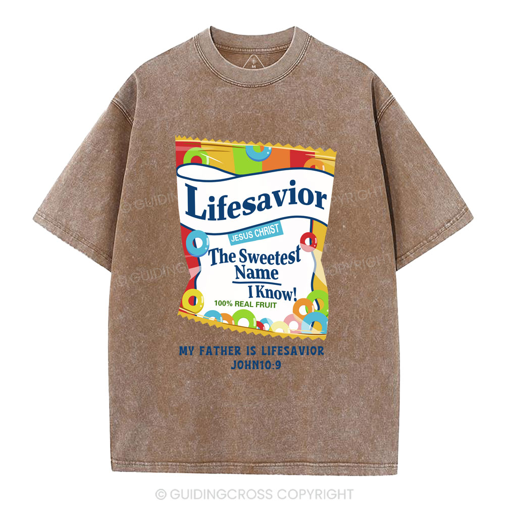 My Father Is Lifesavior Christian Washed T-Shirt