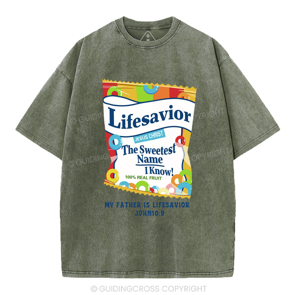 My Father Is Lifesavior Christian Washed T-Shirt