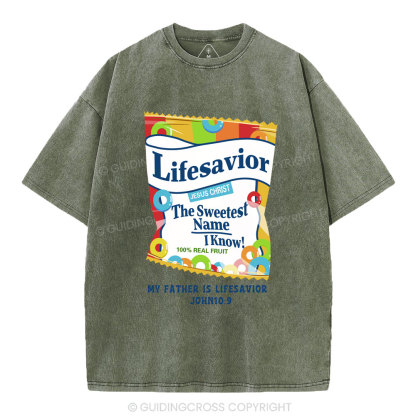 My Father Is Lifesavior Christian Washed T-Shirt