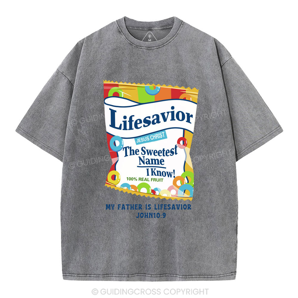 My Father Is Lifesavior Christian Washed T-Shirt