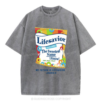 My Father Is Lifesavior Christian Washed T-Shirt