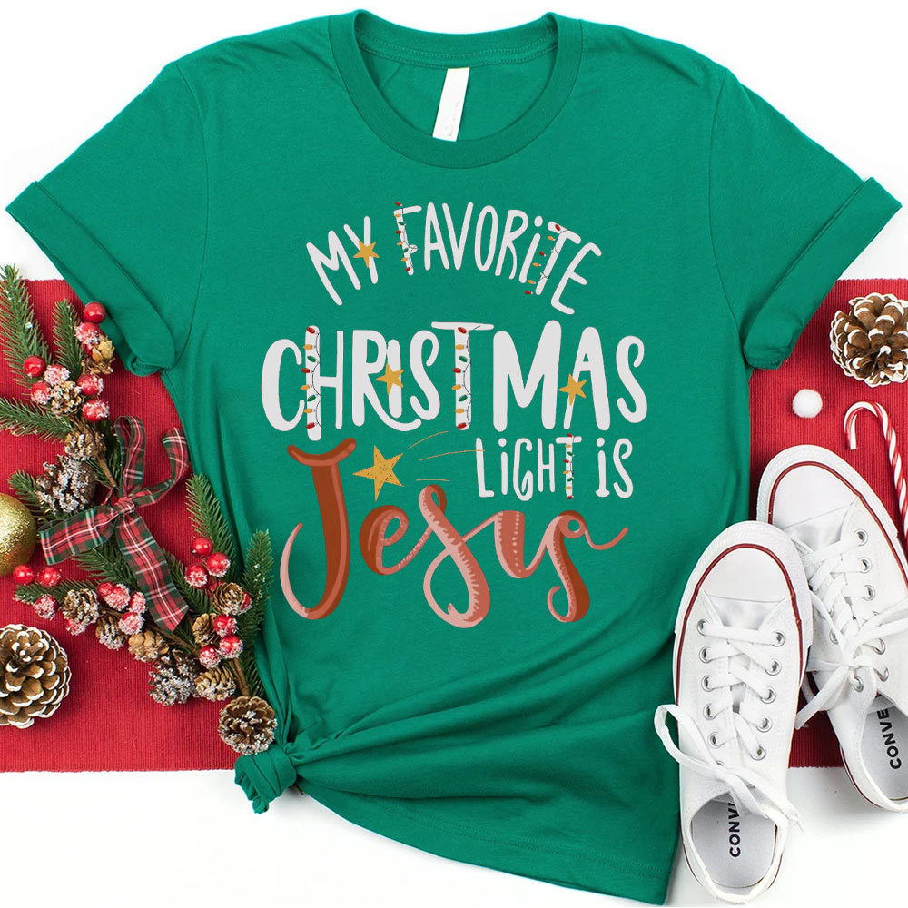 My Favorite Christmas Light Is Jesus Christian T-Shirt