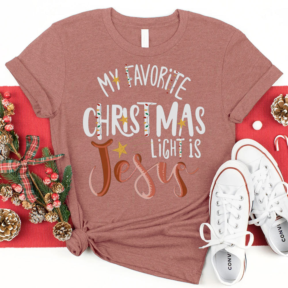 My Favorite Christmas Light Is Jesus Christian T-Shirt