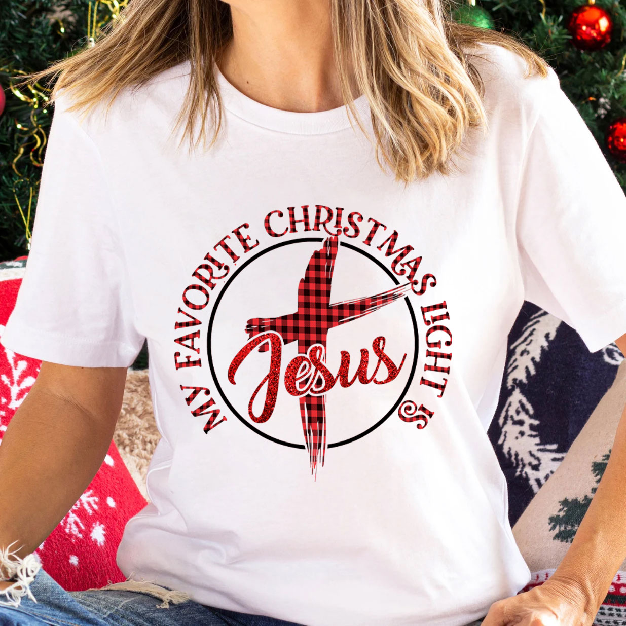 My Favorite Christmas Light Is Jesus Christian T-Shirt