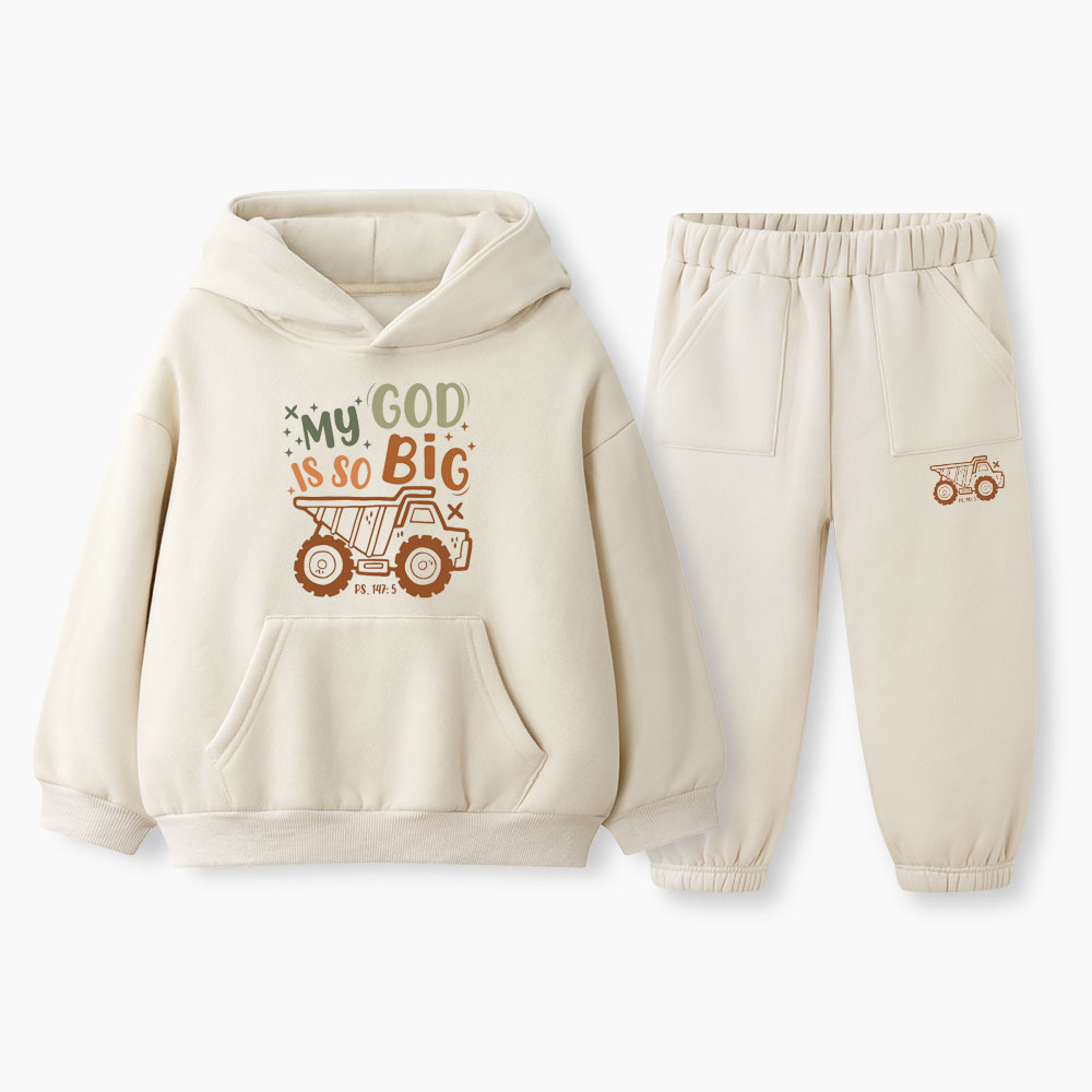 My God Is So Big Christian Kid Fleece Hoodie Set