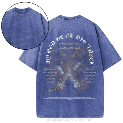 My God Sent His Angel Christian Washed T-Shirt