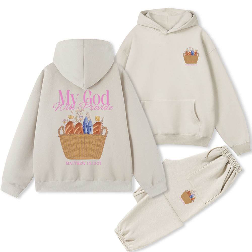 My God Will Provide Christian Fleece Hoodie Set