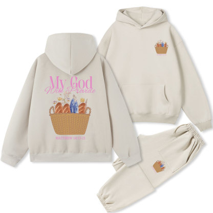 My God Will Provide Christian Fleece Hoodie Set