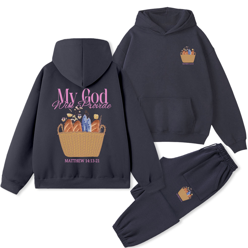 My God Will Provide Christian Fleece Hoodie Set