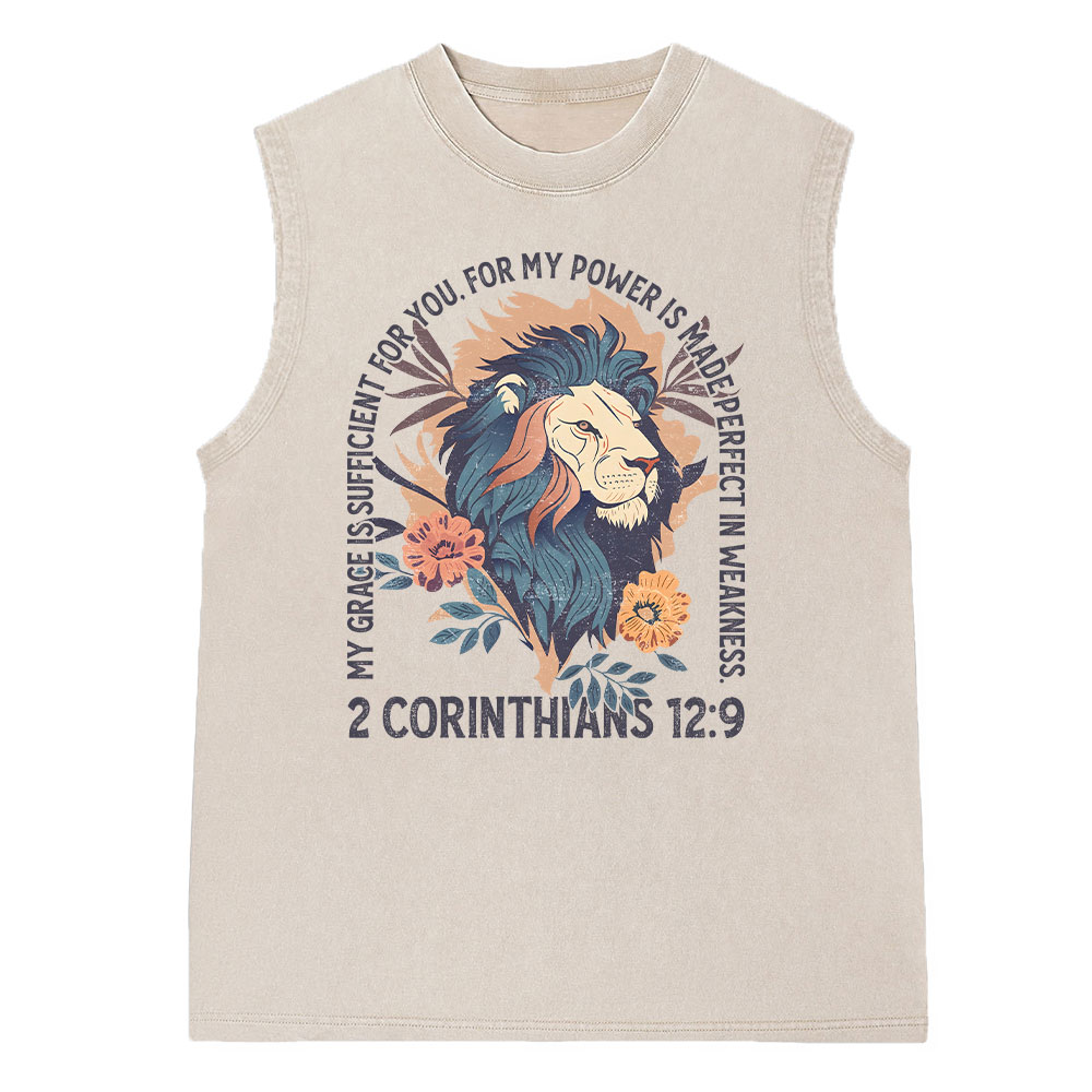 My Grace Is Sufficient For You Christian Washed Sleeveless Tee